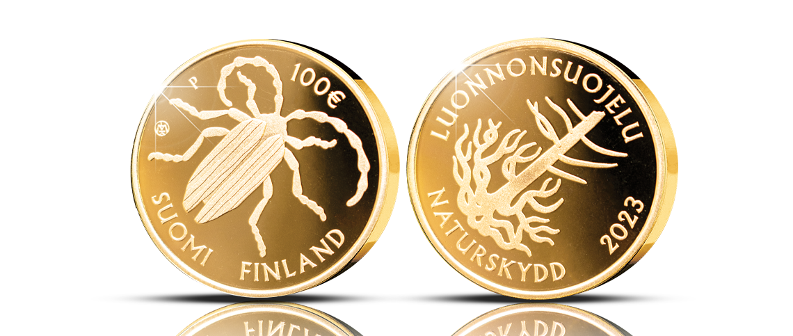 Finlands första lag om naturskydd 1923 guldmynt 2023