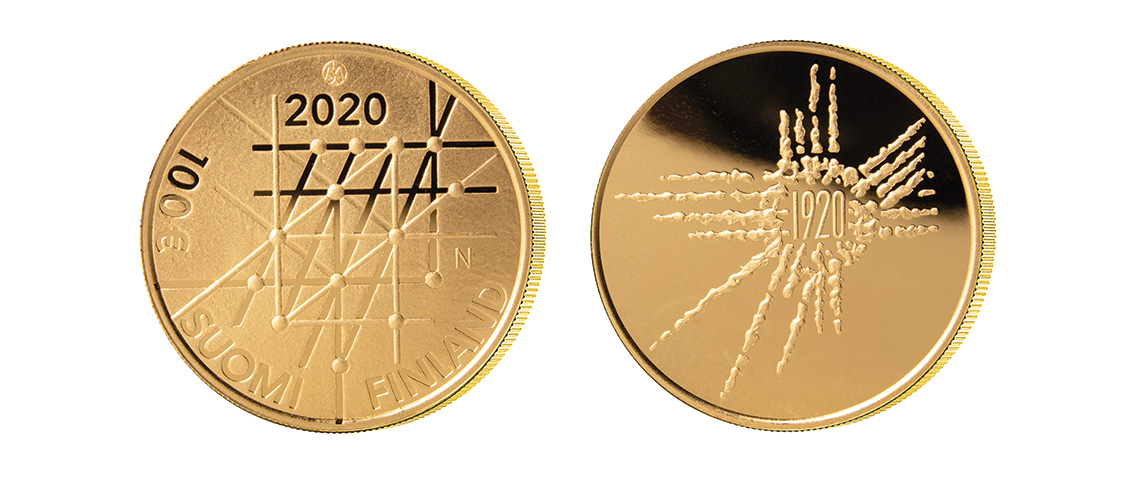 Åbo universitet 100 år 100 € guldmynt
